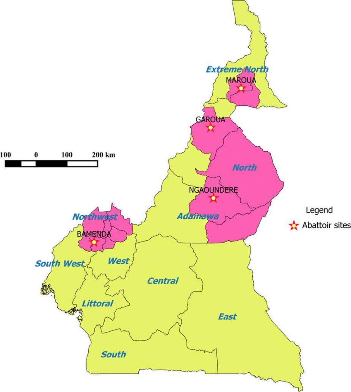 Cameroon đang ở khu vực bản đồ