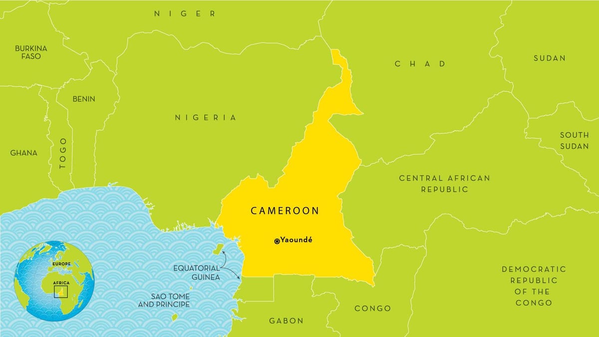 bản đồ của Cameroon và nước xung quanh