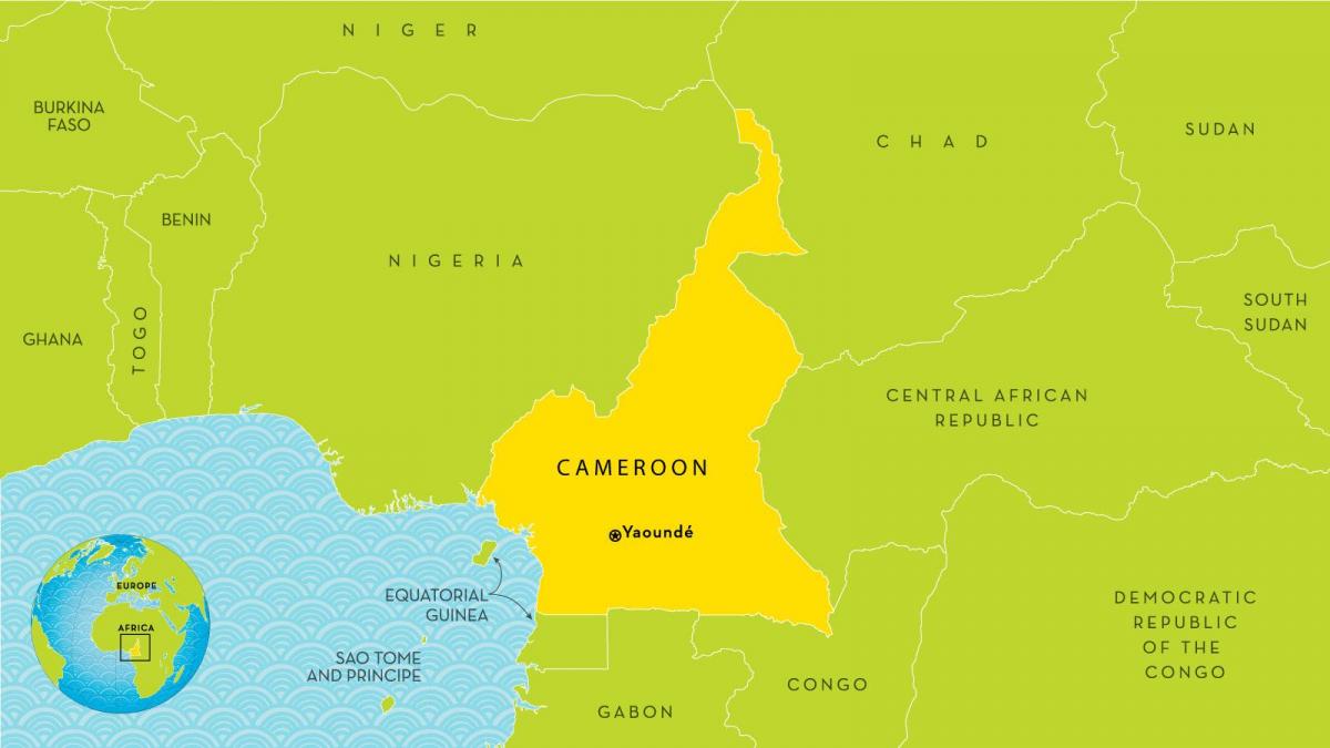 bản đồ của Cameroon và nước xung quanh