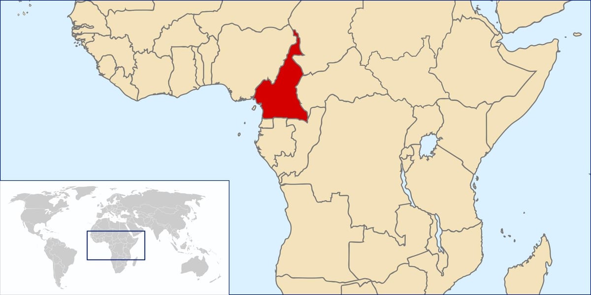 Cameroon vị trí trên bản đồ thế giới