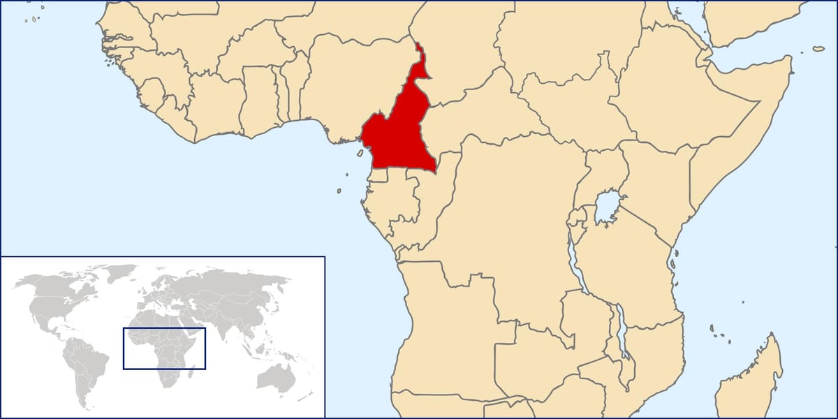 Bản đồ của Cameroon vị trí