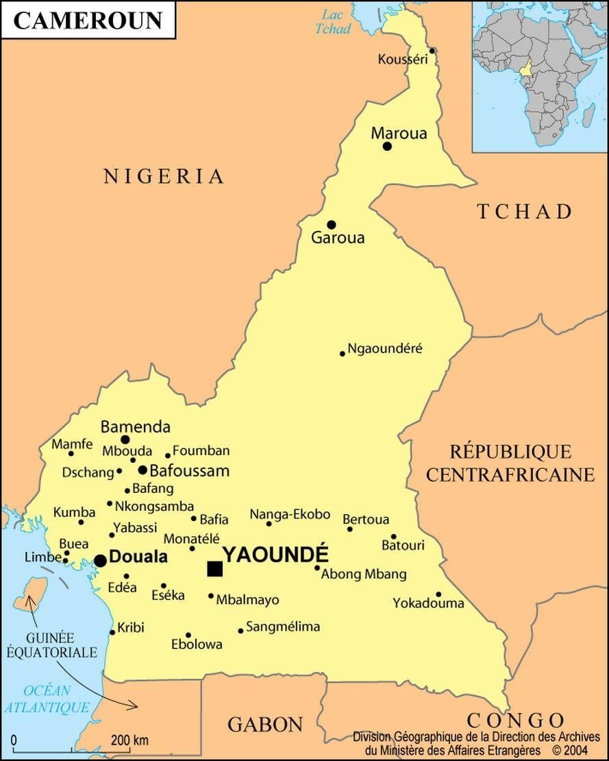 Bản đồ của pháp Cameroon
