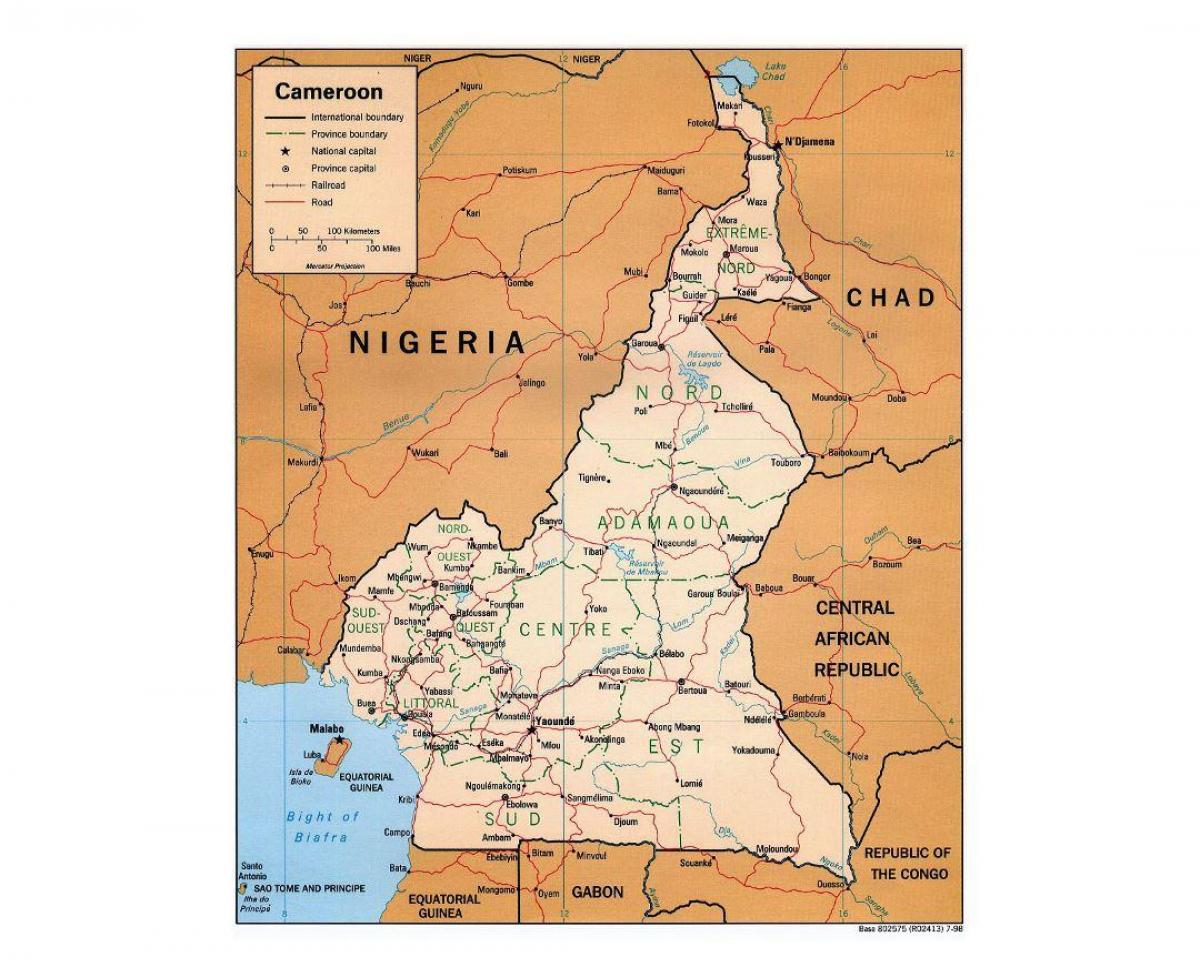 Bản đồ của miền nam Cameroon