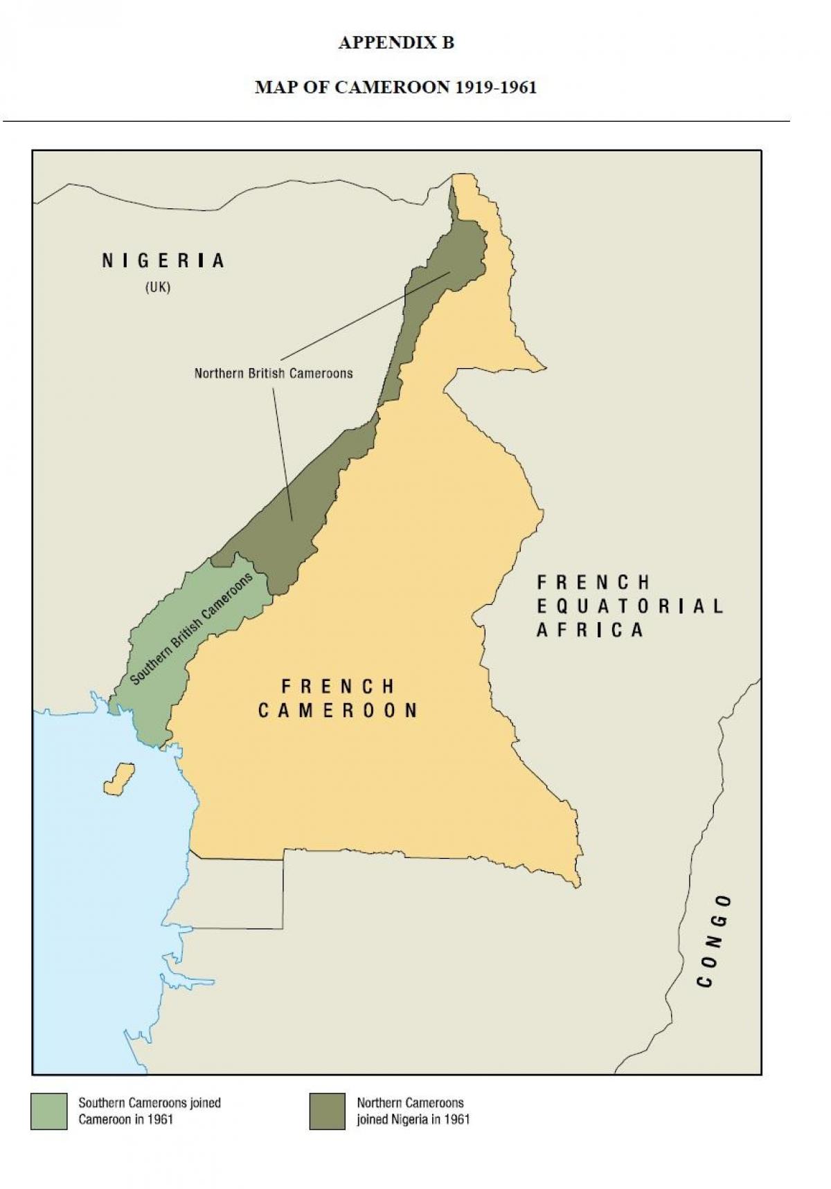 Bản đồ của uno nước của Cameroon