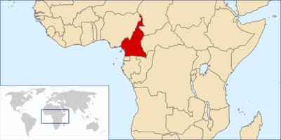 Cameroon vị trí trên bản đồ thế giới