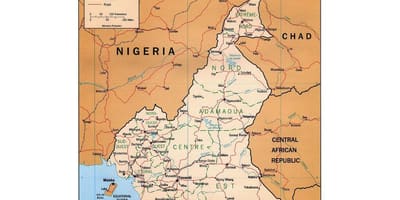 Bản đồ của miền nam Cameroon